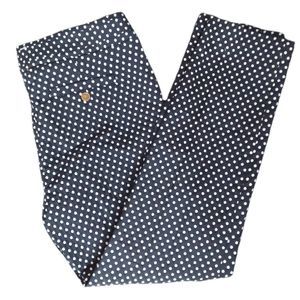 Kenar | blue & white polkadot ankle crop pants